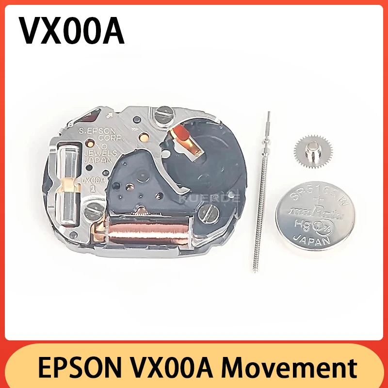 Jam tangan dua jarum pergerakan VX00A Jepang asli baru suku cadang pengganti pergerakan kuarsa perbaikan dengan baterai