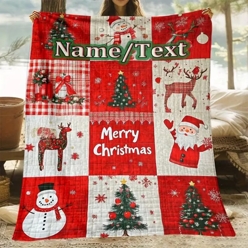 VIKAMA Christmas Throw Blanket Tree Plaid Snowflake Star Soft Flannel Fleece Couch Blanket Cozy Warm Holiday Home Decor