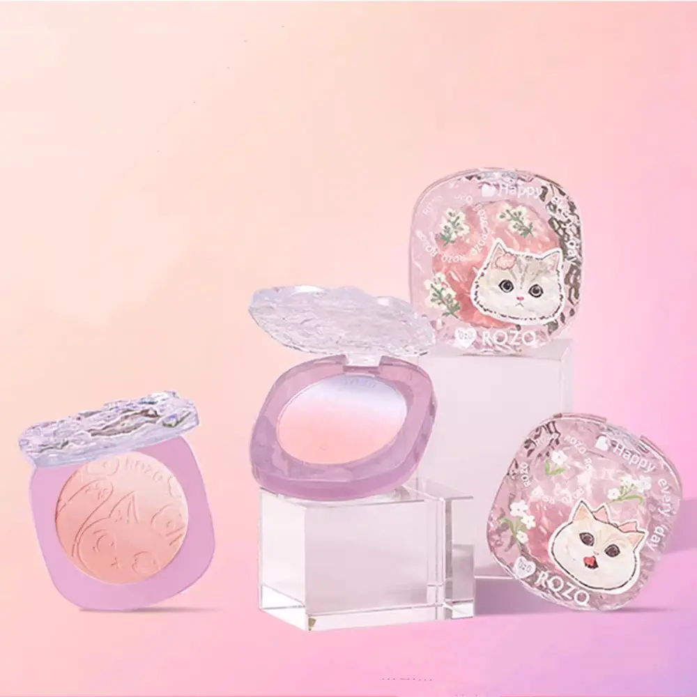 Peach Pink Gradient Color Blusher Matte Finish Fine Flash Cheek Tint Rouge Waterproof Natural Nude Face Blush Palette Beauty