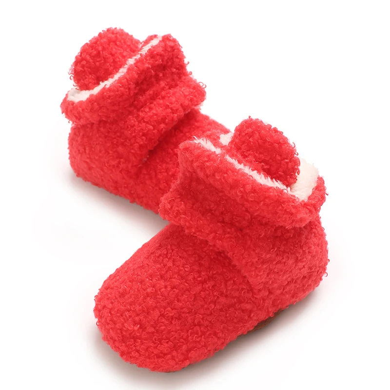 Neugeborenes Baby, Junge, Mädchen, weiche Fleece-Booties, Stay On, Säuglingshausschuhe, Socken, Schuh, rutschfester Greifer, Kleinkind-Erstwanderer, Winter-Knöchel – Detail 16