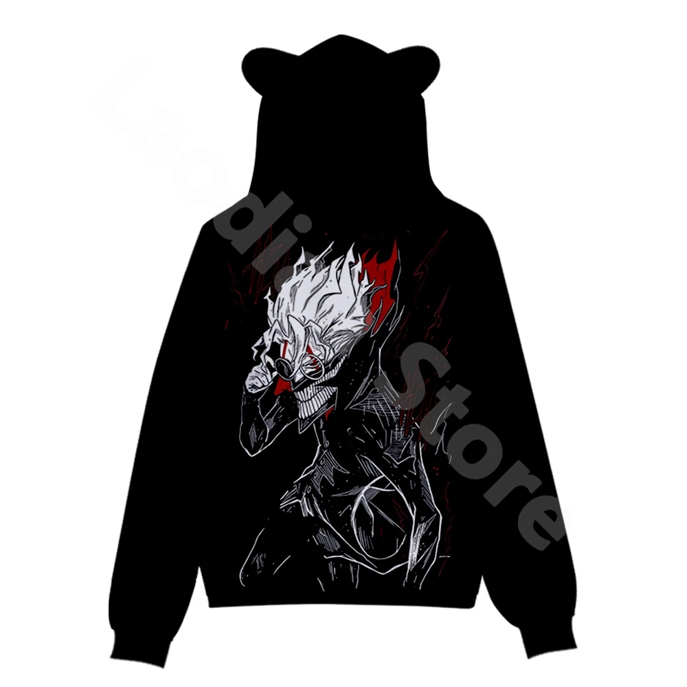 Dandadan Manga Okarun 3D Bear Ear Hoodie Casual Hoody Cosplay Sweatshirt Hip Hop Pullover Fashion Longsleeve Funny Clothes