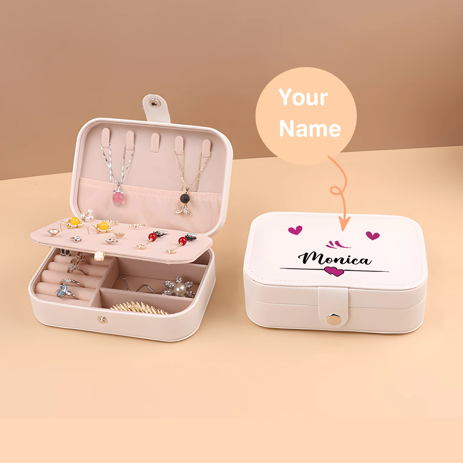 

1pcs Personalized Jewelry Travel Box, Name Goddess Jewelry Box, Mother's Day Gift, Commemorative Gift For Her