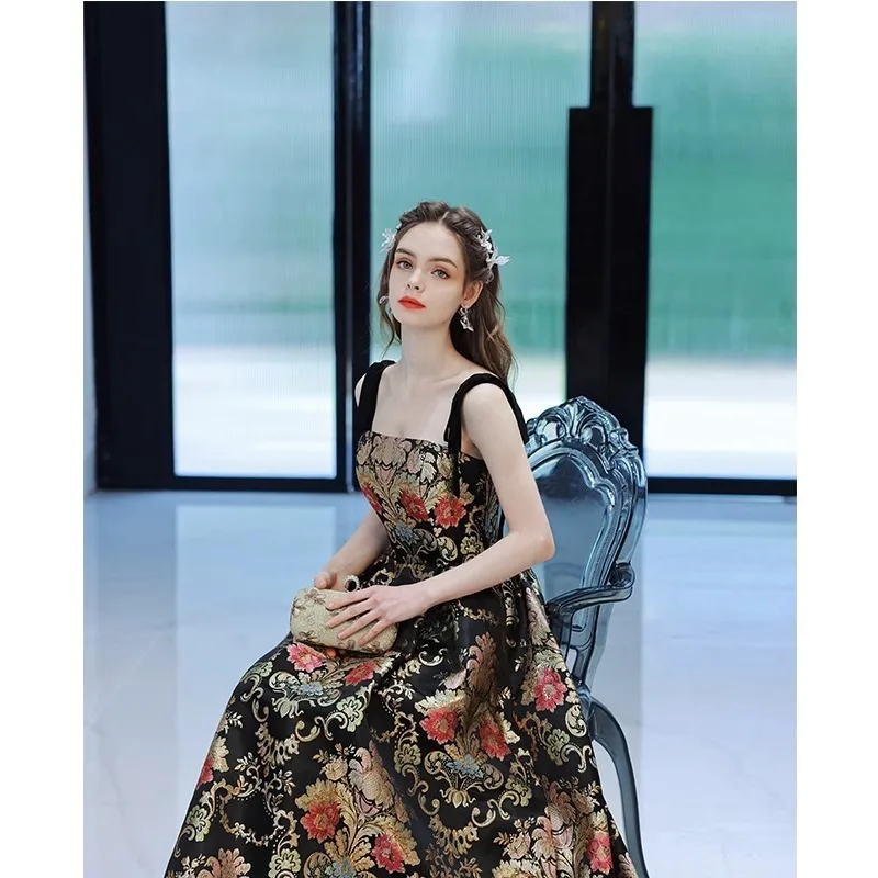 Elegant Korea Evening Party Dress Wedding Dresses for Bride Women Sexy A Line Suspender Wedding Shoot Sleeveless Prom Dress