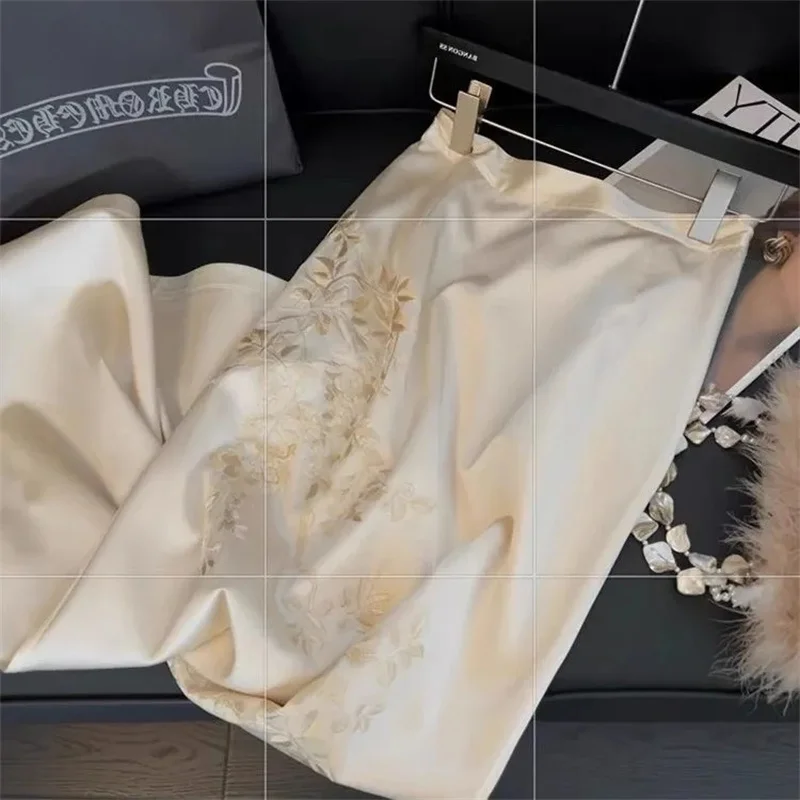 

Женская одежда больших размеров, толстая китайская юбка, женская осенняя модная высококачественная юбка «рыбий хвост» в национальном стиле