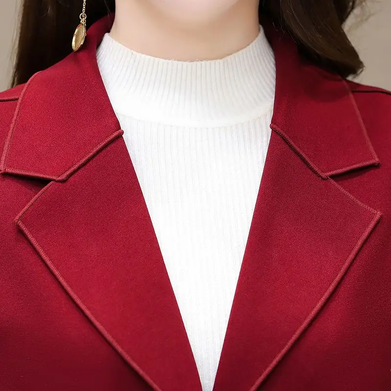Elegant Lapel Button Spliced Pockets Vests Coats Women\'s Clothing Autumn New Loose All-match Tops Office Lady Jackets