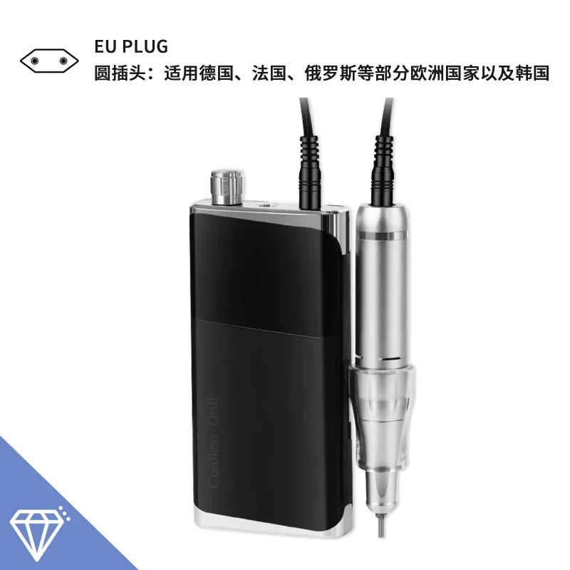 Profesjonalna przenośna elektryczna frezarka do paznokci Model 905, 40000 obr./min, akumulatorowa, do usuwania żelu akrylowego i polerowania, do użytku domowego.