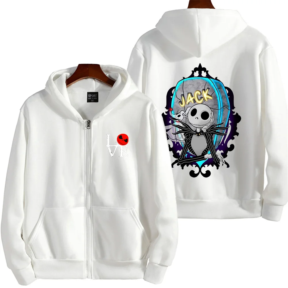 

Disney Jack Skellington The Nightmare Before Christmas Couple Printed Hoodie Cartoon Skull Leisure Sports Street Student Hoodie