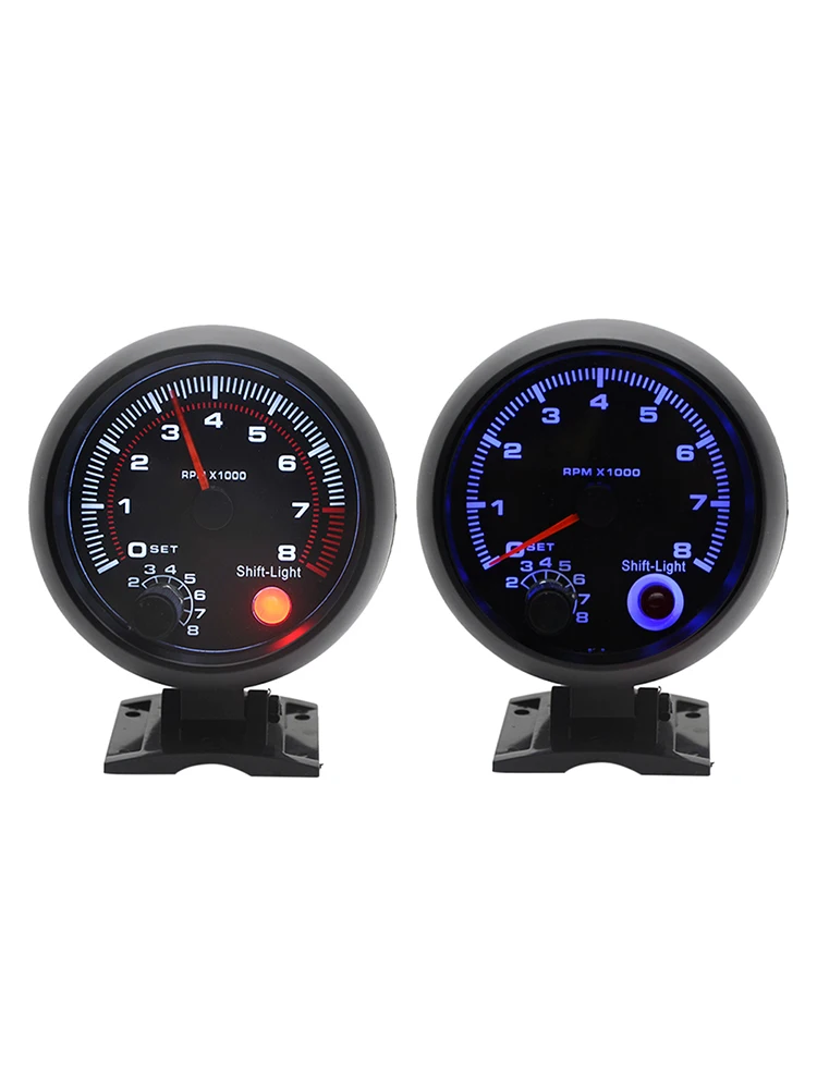 

3.75 inch Universal Car Tachometer 12V 0-8000 RPM Engine Speed Gauge with Warning Light for 4/6/8 Cylinder Engine Accessories