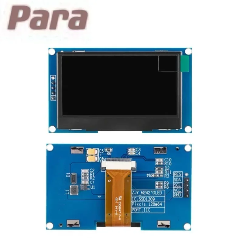 Imagem -02 - Módulo de Exibição Oled para Arduino 42 Polegada Tela 12864 Lcd 4pin 7pin 128x64 Ssd1309 Spi Iic I2c Interface