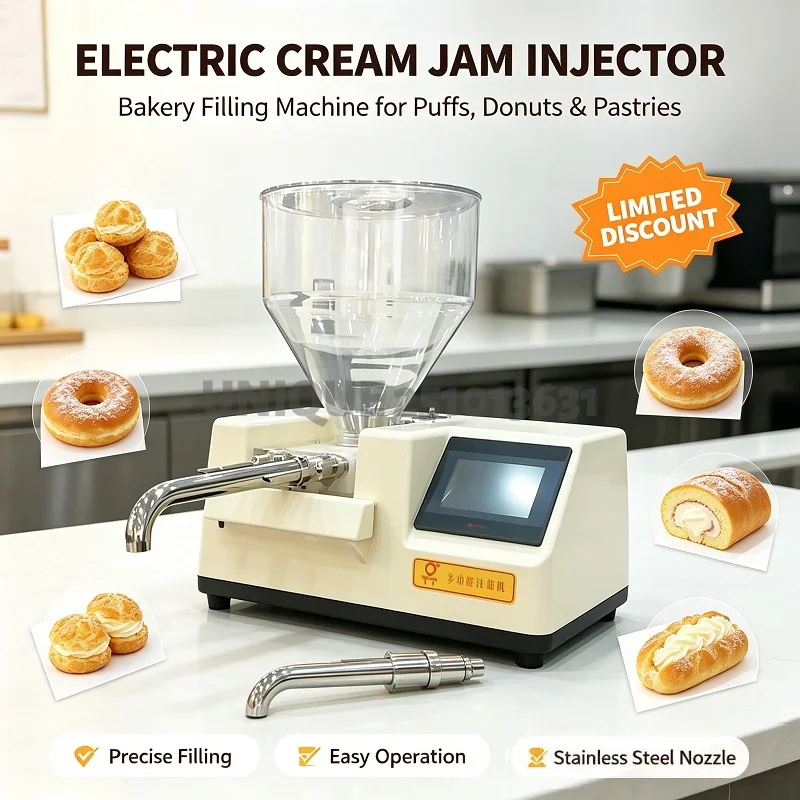 Bakery Food Bread Chocolate Puff Cake Butter Donut Churros Filler Jam Peanut Butter Ice Cream Paste Filling Machines Injector