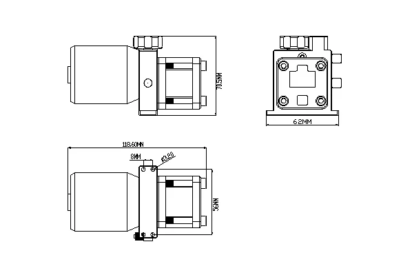 5065 Italian Oil Pump with Pressure Gauge CNC Precision Machining Connecting Plate Model Accessories