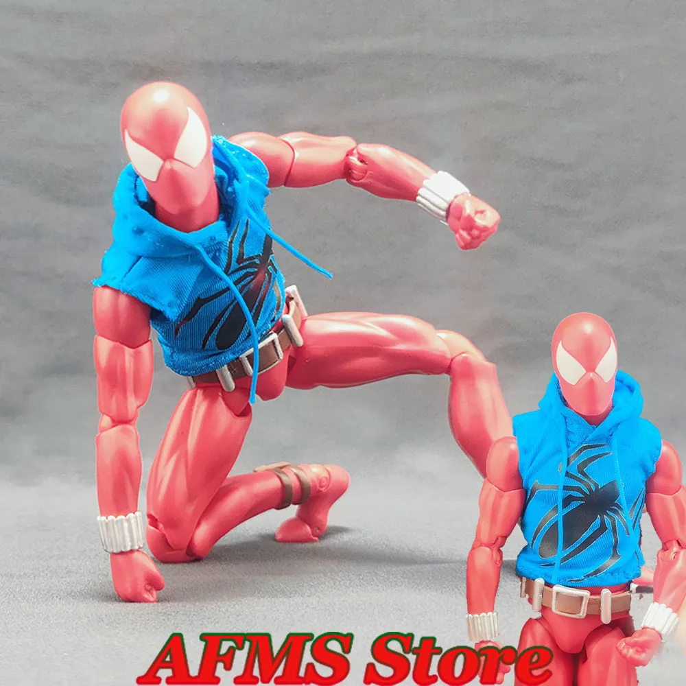 

Mafex 1/12 Men Soldier Spider Man Pullover Vest Scarlet Spider Peter Parker Joe Wade Kaine Parker Clothes Fit 6" Action Figure