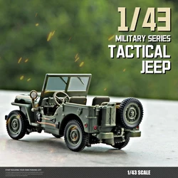 1/43 JEEP WILLYS Military Army Vehicle Miniature Model Zinc Alloy Toy Car Free Wheels Diecast Metal Collection Gift For Kids