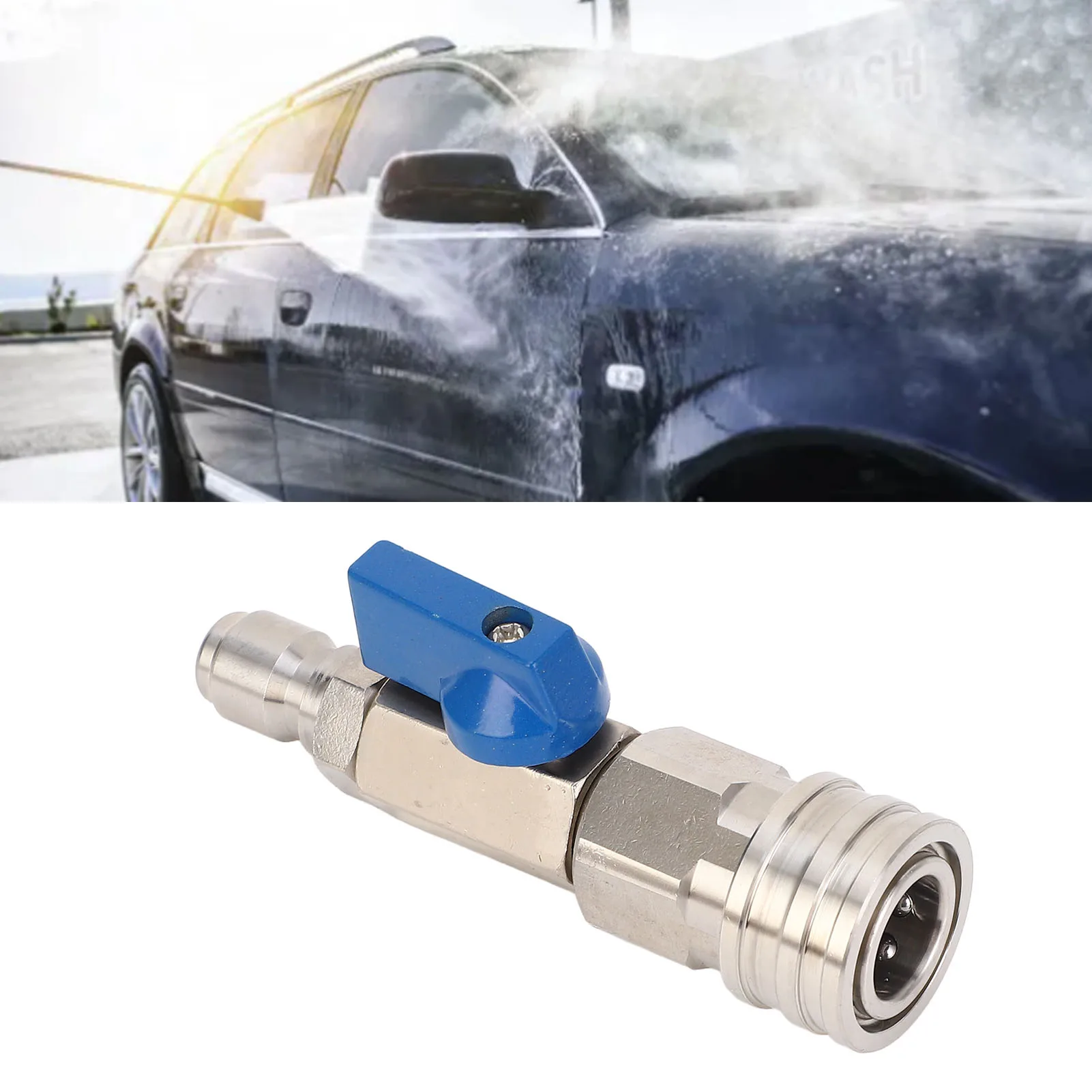 

High Pressure Washer Ball Valve 4500PSI 3/8 Inch Stainless Steel Quick Connect Ball Valve For Power Washer Hose
