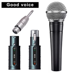 Wireless XLR Microphone Transmitter Receiver 2.4GHz plug-in wireless microphone adapter for dynamic microphone audio mixers  Mic