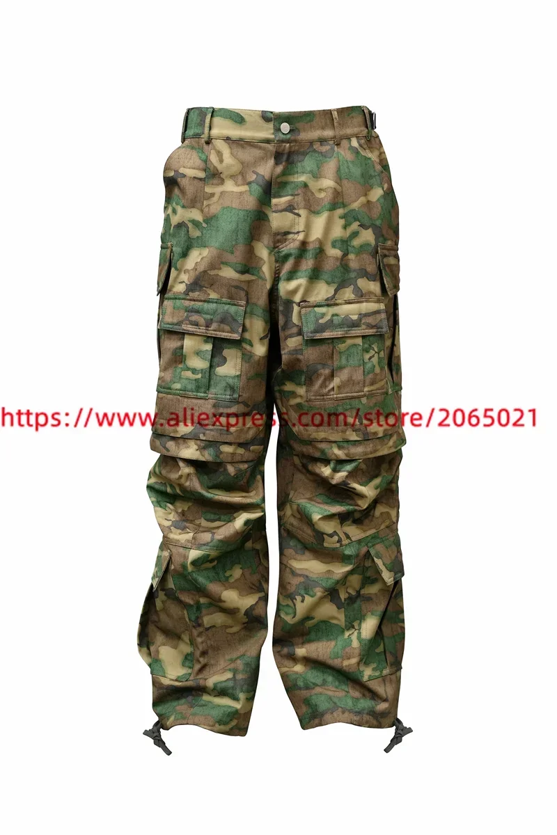 

Camouflage CAMO CARGO Workwear Pants Men Women Snow Camouflage Multi Pocket Jogger Drawstring Sweatpants