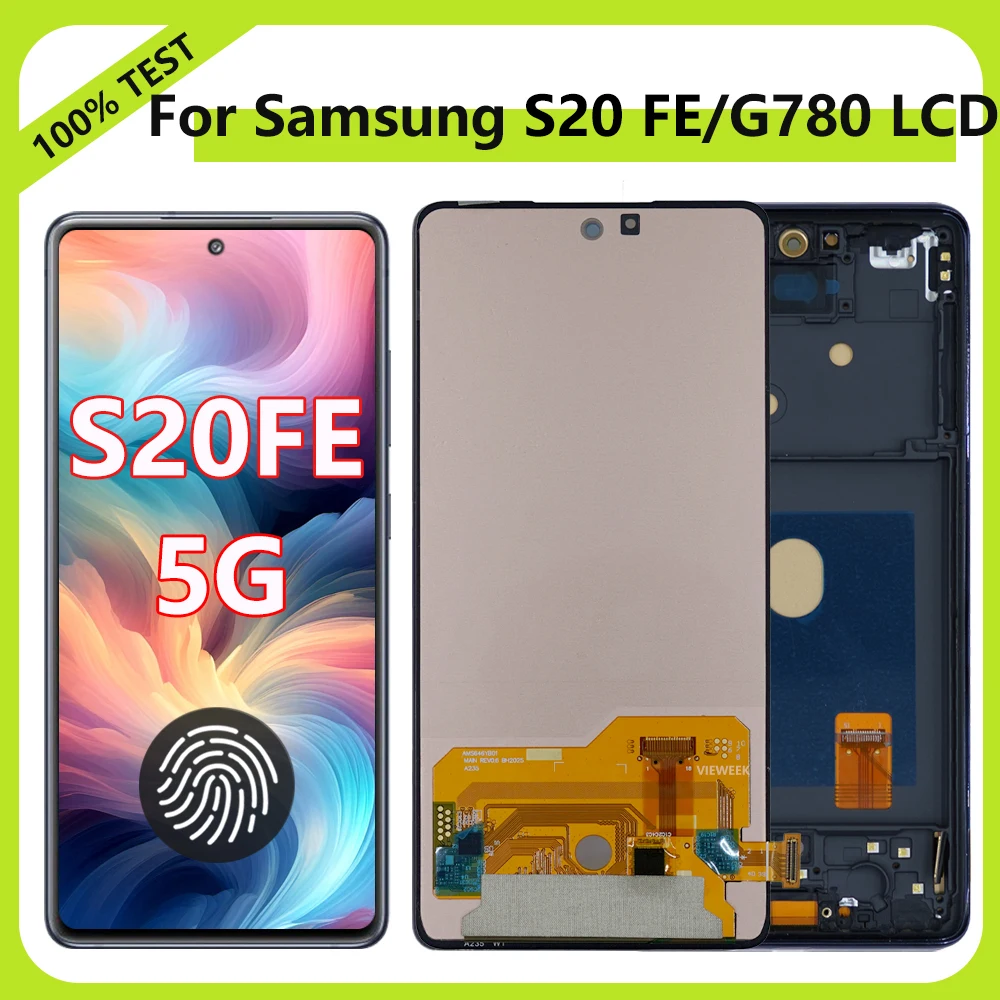 Super AMOLED S20FE 5G LCD Display Screen For Samsung Galaxy S20FE G780F G780F/DSM G780 LCD Display with Touch Screen Digitizer