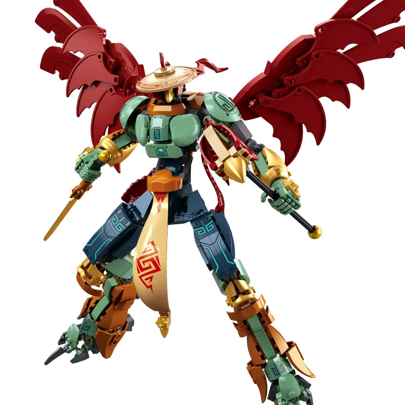 Sluban Mech Giocattolo di Natale Yang Jian Nezha Tre Principe Mech Mech Robot che cambia forma modello di puzzle per bambini giocattolo da costruzione