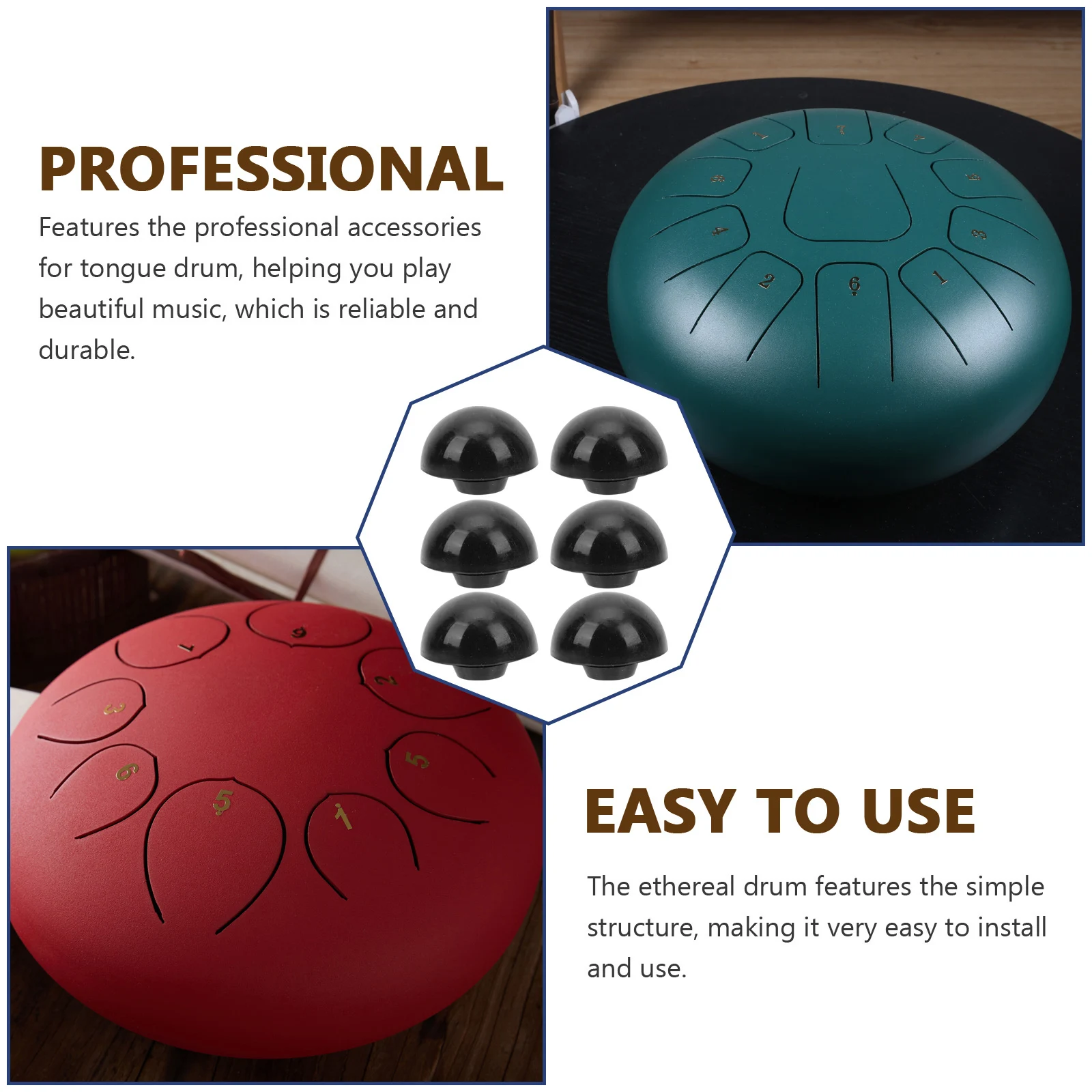 

3 Pcs Non-slip Mat Foot Pads Drum Damper Muffling Major Accessories Silica Gel Percussion Instrument Accessory Stand Support