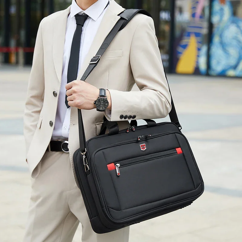 Men's Business Briefcase Laptop Bag Waterproof Oxford Cloth Men Computers Handbags Portfolio Male Shoulder Travel Messenger Bags