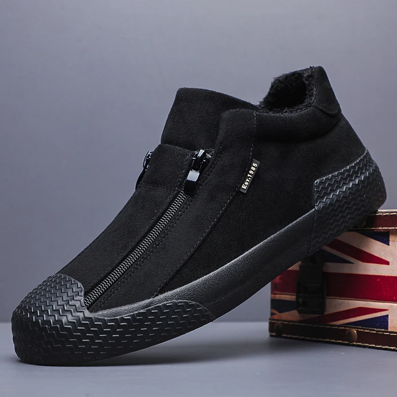 

Thiened Fce Lined Winter Casual oes для мужчин Youth Anti-Cold and Anti-Slip Cotton oes Китайский Sle с круглым носком Dad oes