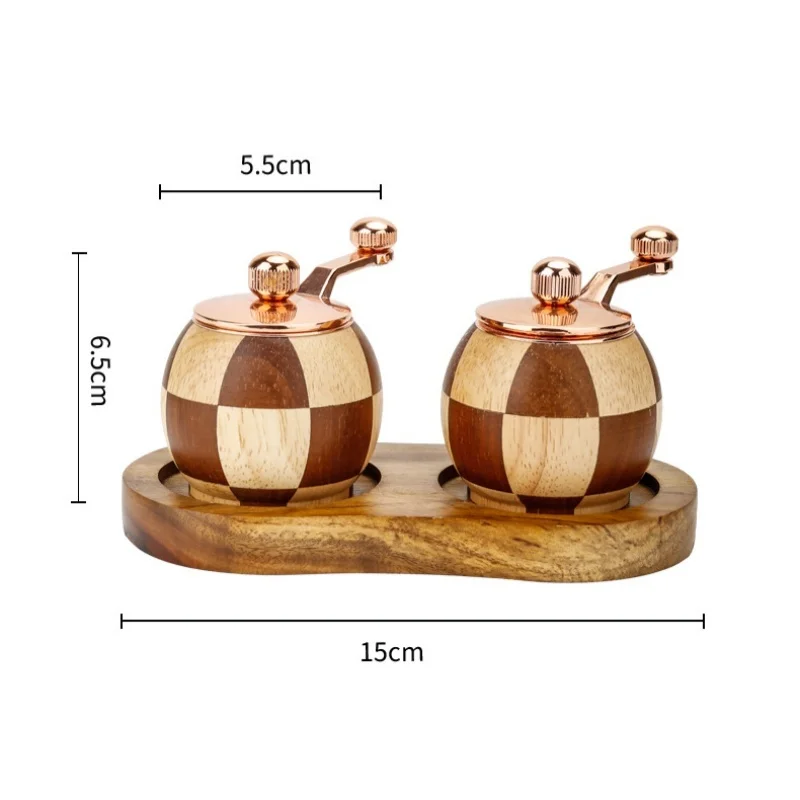 Wood Salt Pepper Mill Hand Operated Mini Ceramic Core Grinder Pepper And Salt Shakers Multipurpose Grinder BBQ Kitchen Tools