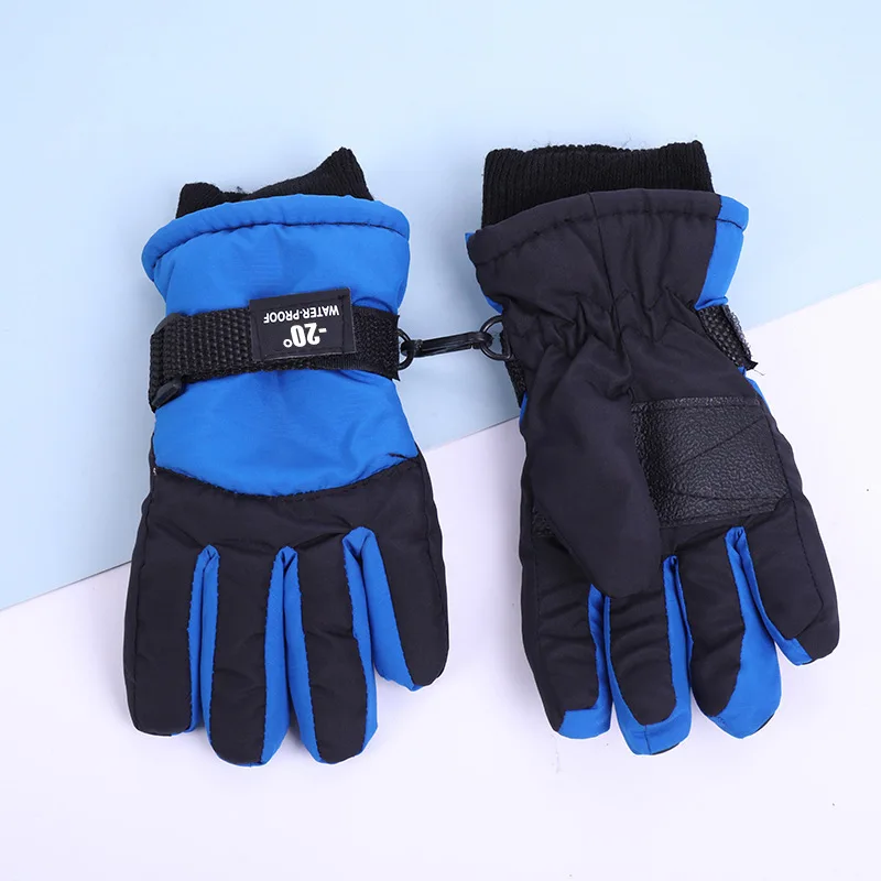 Children's Ski Gloves Winter Outdoor Sports Cycling Thick Anti slip Waterproof Finger Mountaineering Warm Gloves