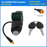 E-Bike 3Pin Lgnition Lock Key Thumb Throttle for KUGOO M4 XiaoMi M365 Voltmeter Digital Voltage Display Switch Electric Scooter