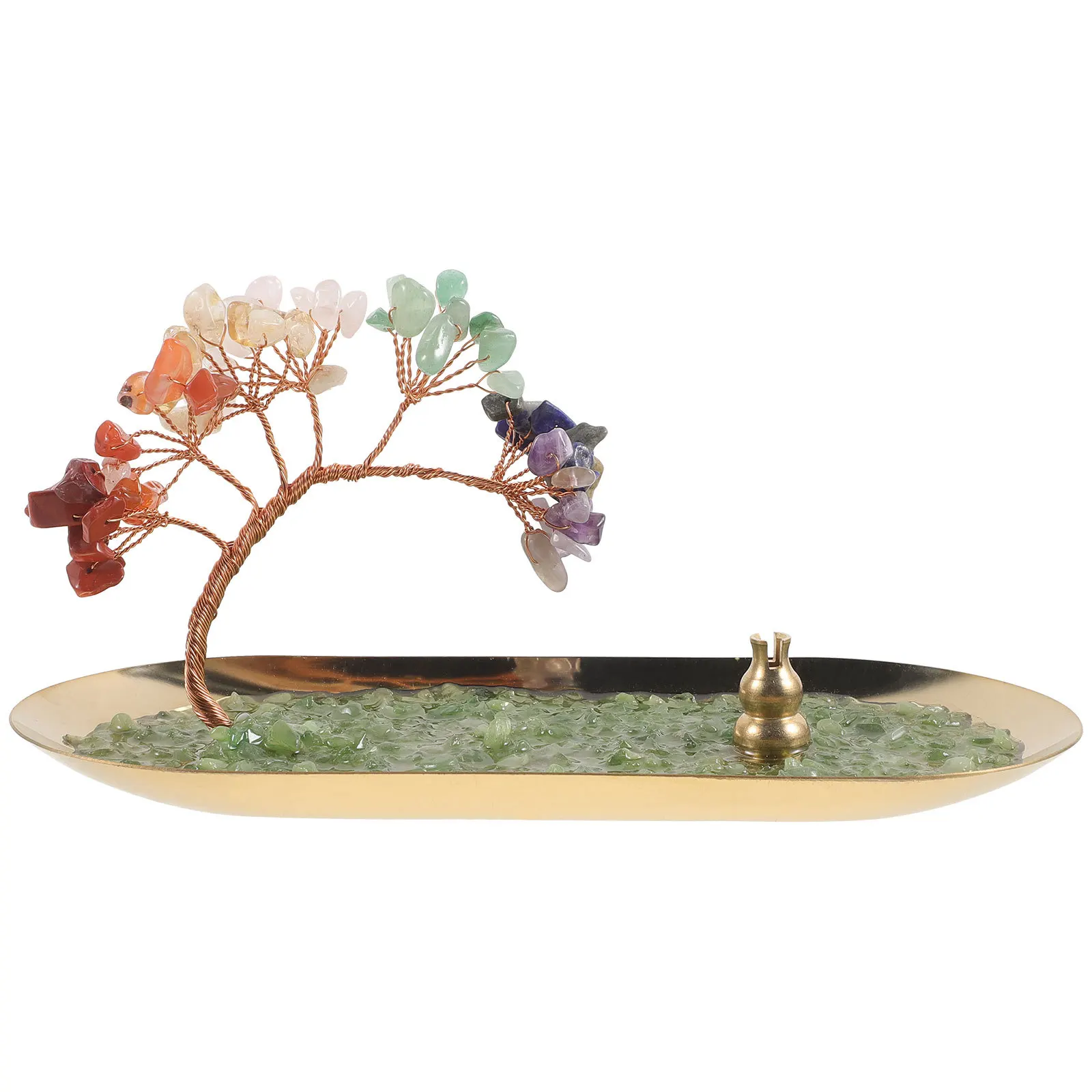 

Crystal Incense Holder Artistic Durable Decorative Incense Burner Compact Desk Ornament Relaxation Purify Air Home Office Decor