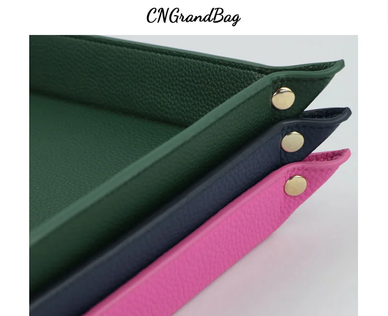 Free Customized Foldable PU Leather Tray for DIce Table Key Wallet Coin Organizer Square Tray Desktop Storage Box Jewelry Tray