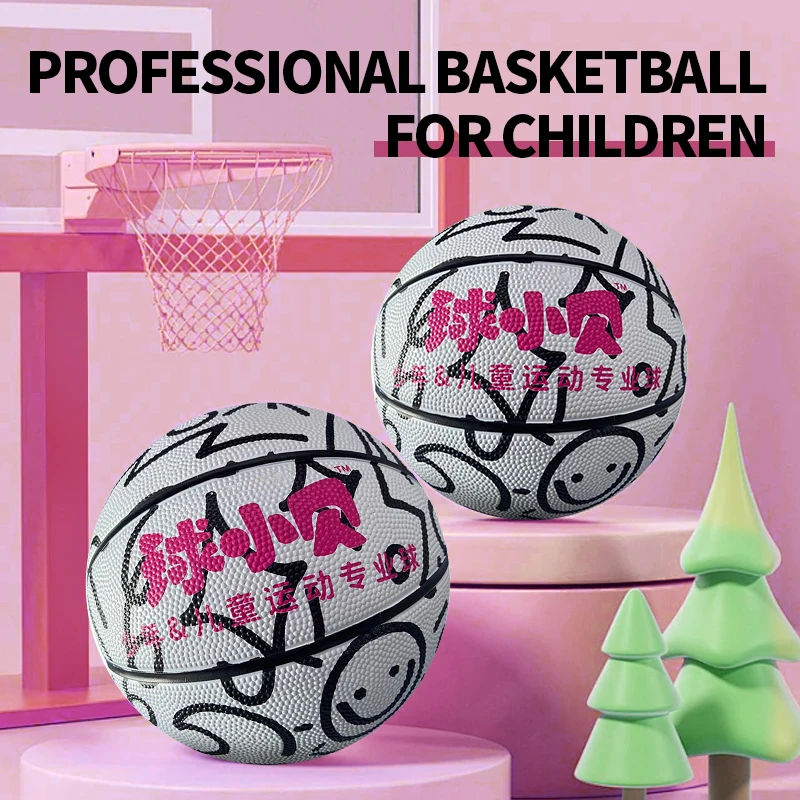 Graffiti-Basketball, schwarze und weiße Linien, Studententraining, Basketball Nr. 5, hohe Elastizität, Indoor- und Outdoor-Basketball