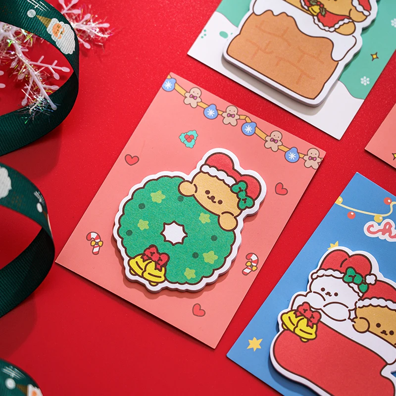 30pcs/pcs Christmas cartoon sticky notes shaped with sticky n times stickers high value sticky notes portable memo message note