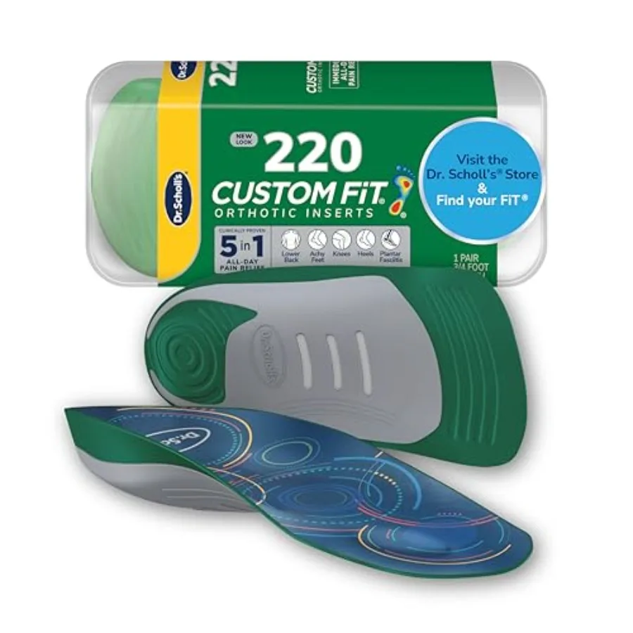 

Dr. Scholl's Custom Fit Orthotics 3/4 Length Arch Support Shoe Inserts - Plantar Fasciitis Relief Insoles for Men and Women Imm