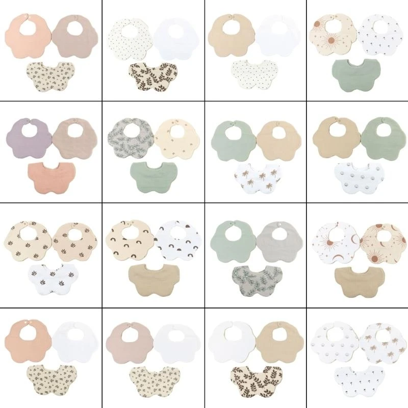 

J15U 3pcs Burp Cloths for Toddlers Infant Drooling Bib for Feeding and Teething Hour