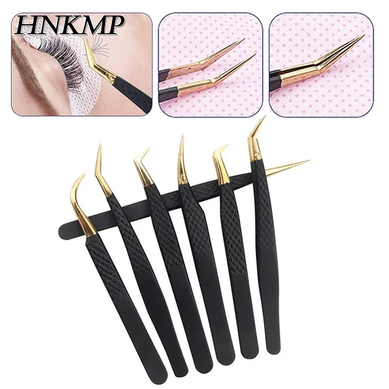 Pinzette antiscivolo in acciaio inossidabile Pinzette per estensione ciglia per trucco nero Clip ad alta precisione per strumento per salone di bellezza per donna sopracciglio