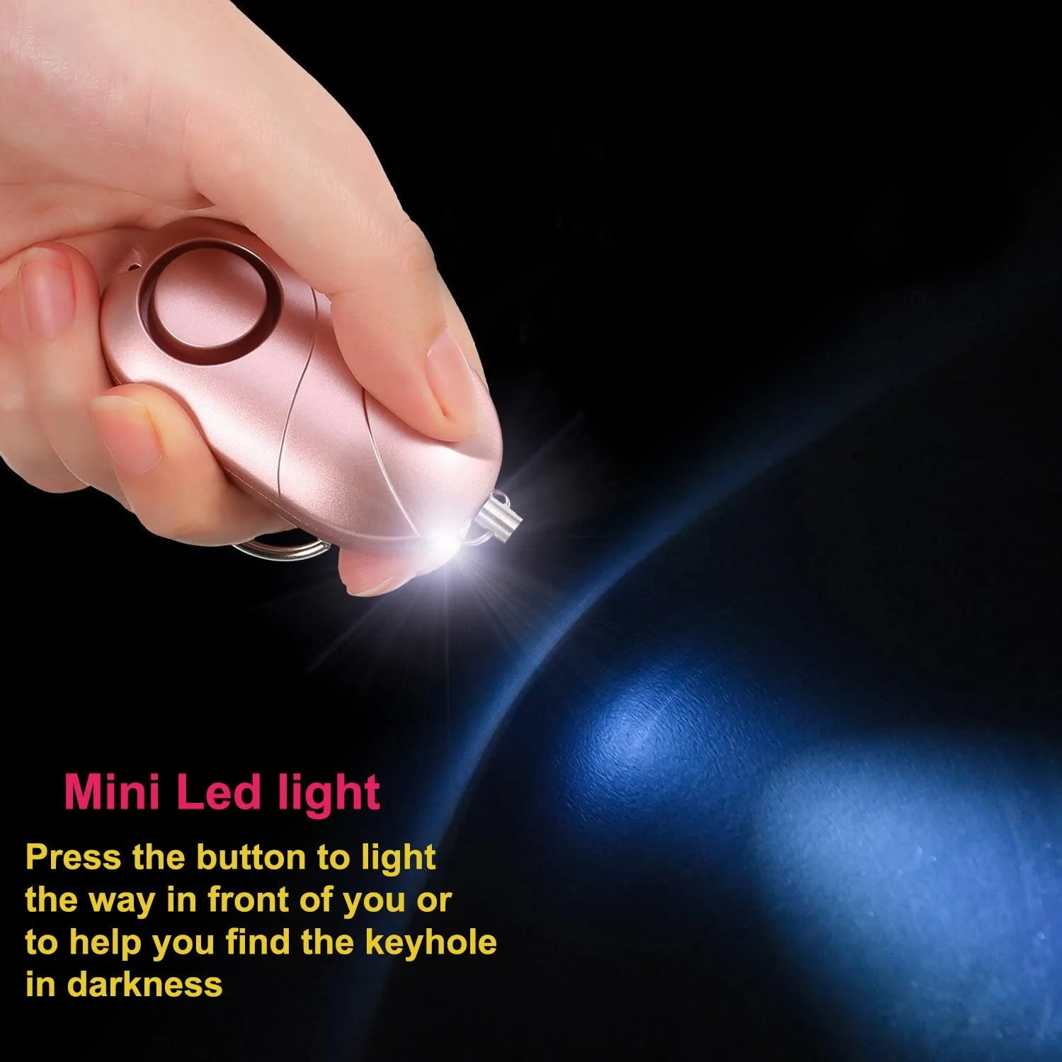 130DB Security Personal Protection Devices Emergency Safety Alarm Keychain with LED Flashlight for Women, Senior