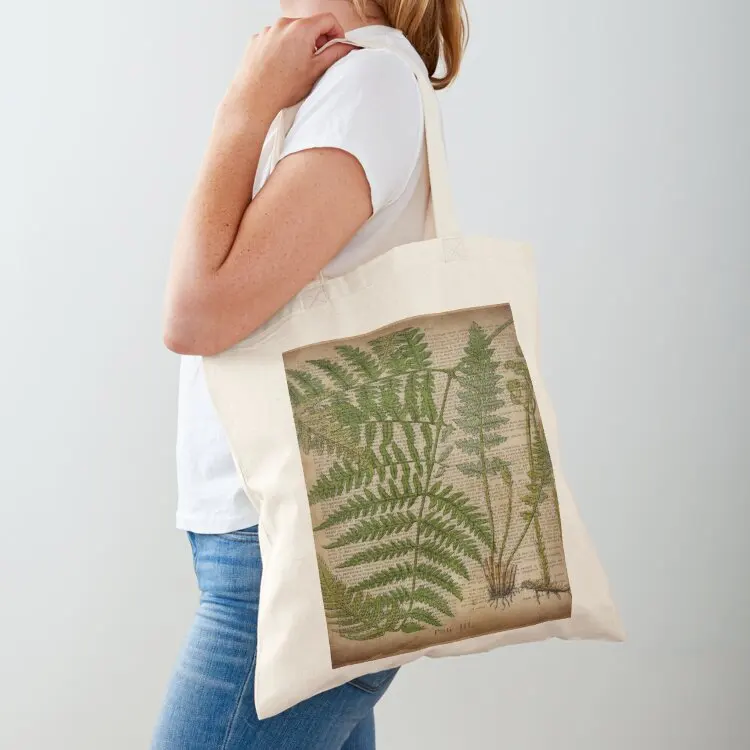 

vintage foliage hipster botanical print fern leaves Tote Bag Handbags women canvas tote bag woman shopping bag Eco