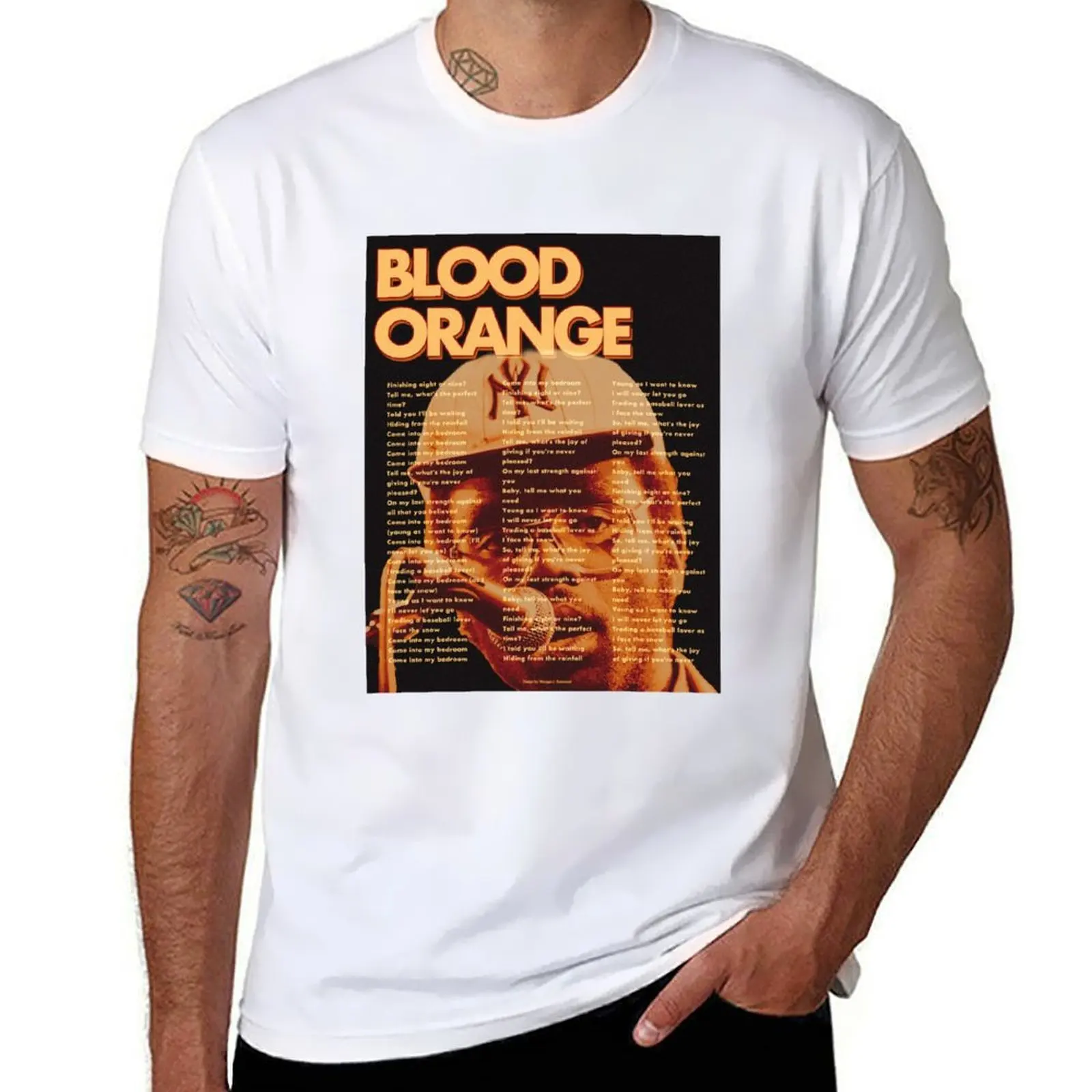 

Blood Orange (Dev Hynes) Champagne Coast Typography Poster T-Shirt man t shirt heavy cotton funny t shirts cotton T-Shirt