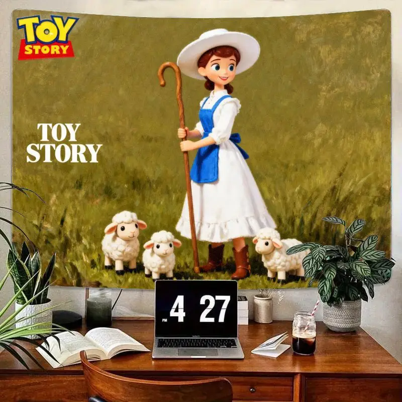 

1PC Toy Story Bo Peep & Sheep Tapestry, Cute Kawaii Pastoral Wall Art for Kids Bedroom Decor, Movie Fan Gift.