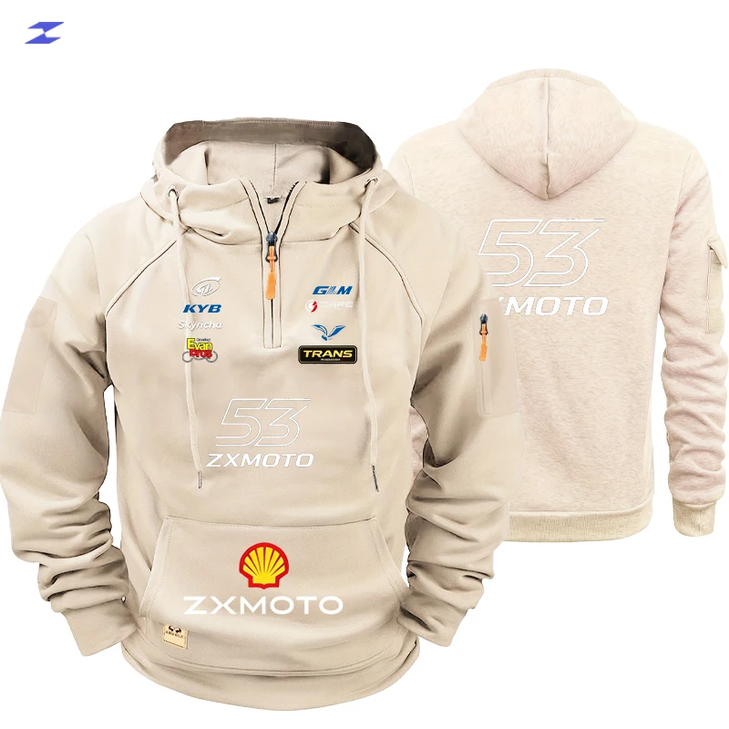 レースフーディー ZX MOTO Autumn and Winter Motorcycle Racing Sport Multi-pocket