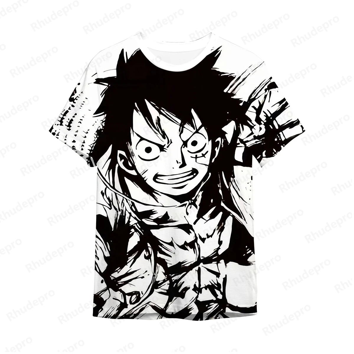 Camiseta de anime de peça única masculina e feminina, camiseta de rua infantil, top grande, cosplay, macaco D, verão, 2024 Luffy Luffy