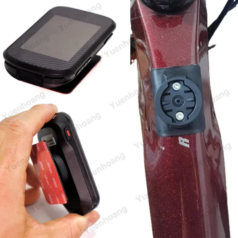 1 Set für Garmin/IGPSPORT/Blackbird GPS-Fahrradcomputerhalterung, Klebehalterung für das Oberrohr, flexible Basis, 190 mm, inklusive Sicherheitsleine. – Detail 3