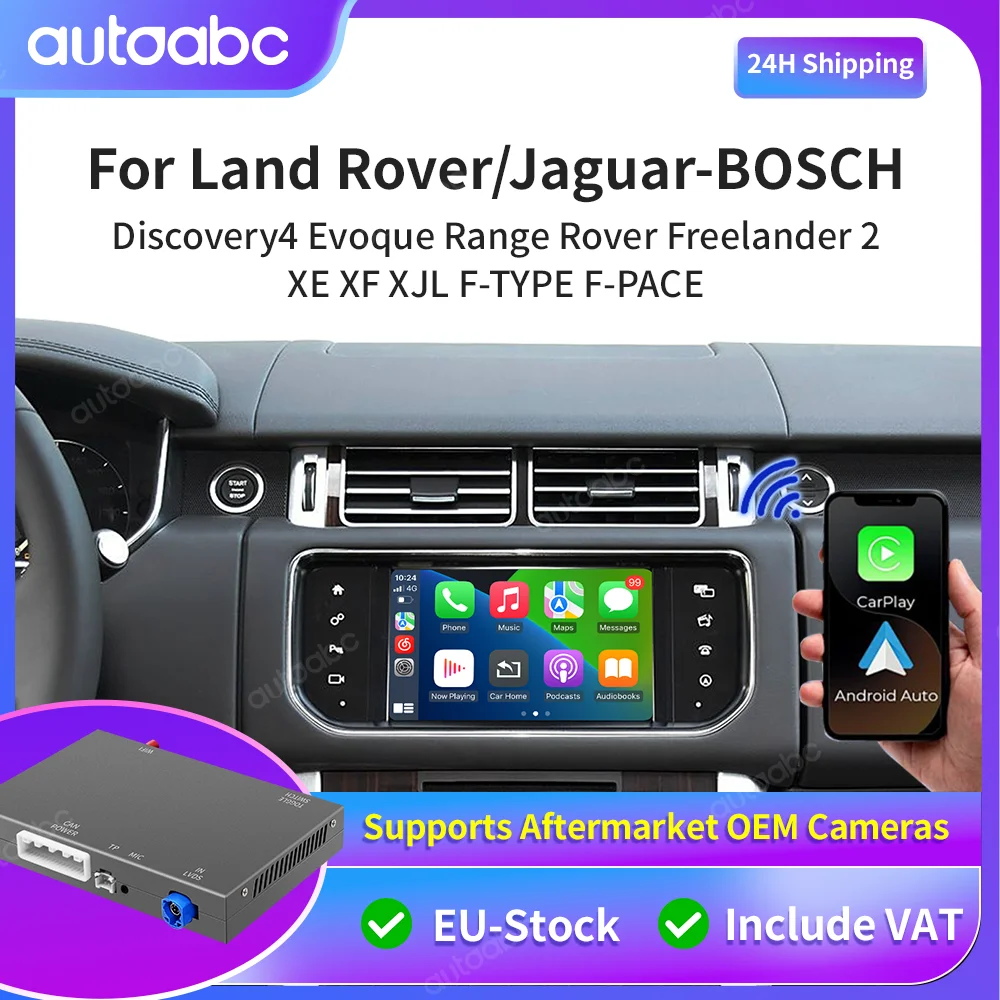 Decoder Wireless Carplay Android Auto per Land Rover Jaguar Discovery4 Evoque Freelander2 Xe Xf Xjl Modulo di Mirroring Airplay