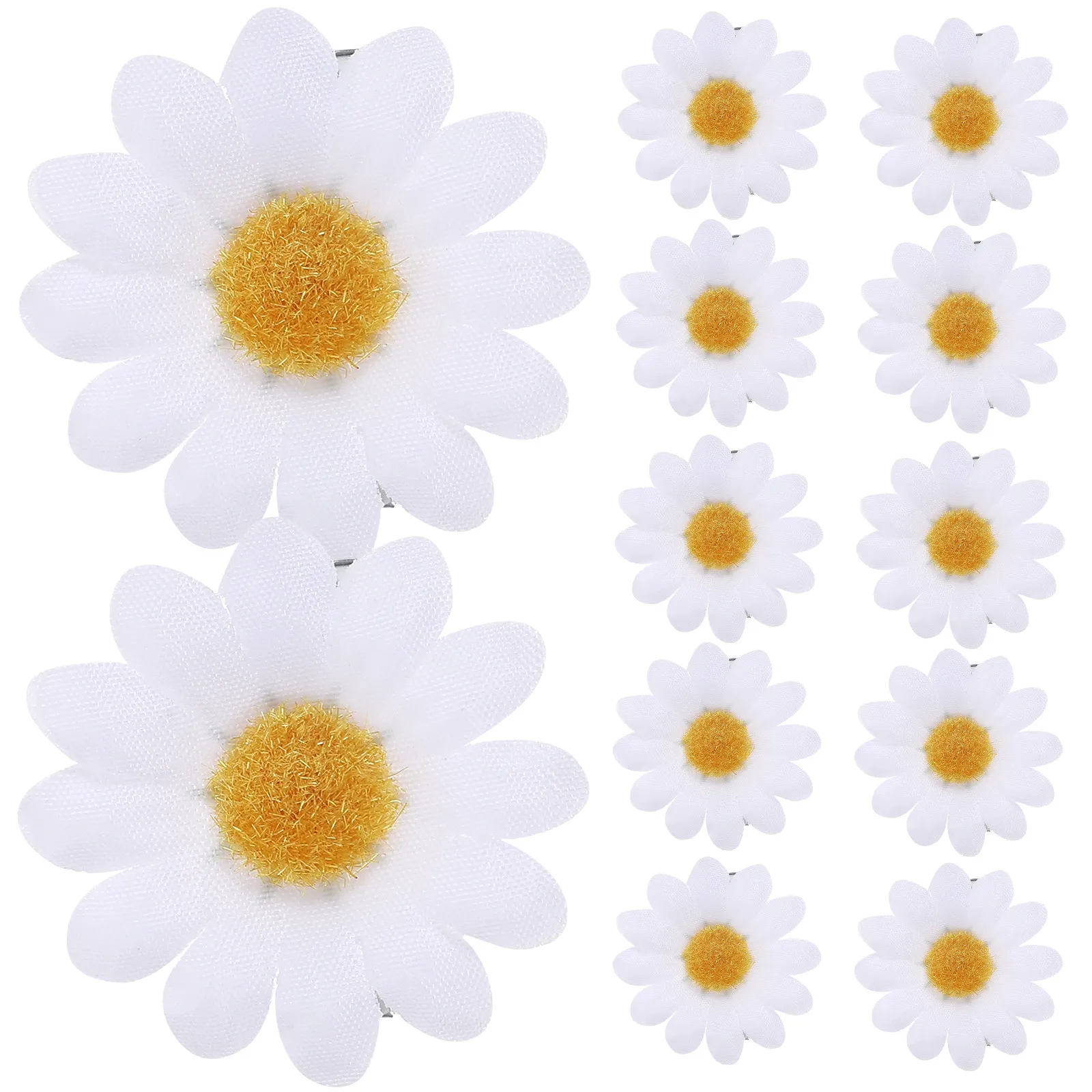 

12Pcs Daisy Hair Clips White Fashion Flower Barrettes for Women Girls Wedding Party Daily Use Elegant Hair Pins