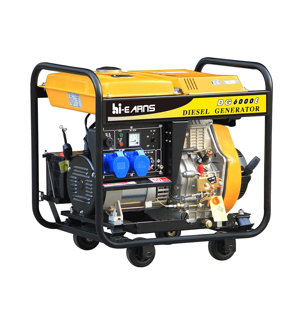 

Hi-earns Brand hot sale 5KVA electric start single phase open frame die·sel generator