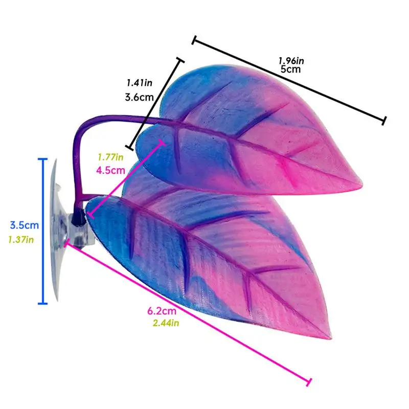 Betta Leaves Simulated Aquarium Decorations Betta Bed Fish Leaves Vivid Suction Cup Mounted Betta Fish Aquarium Plants Tank