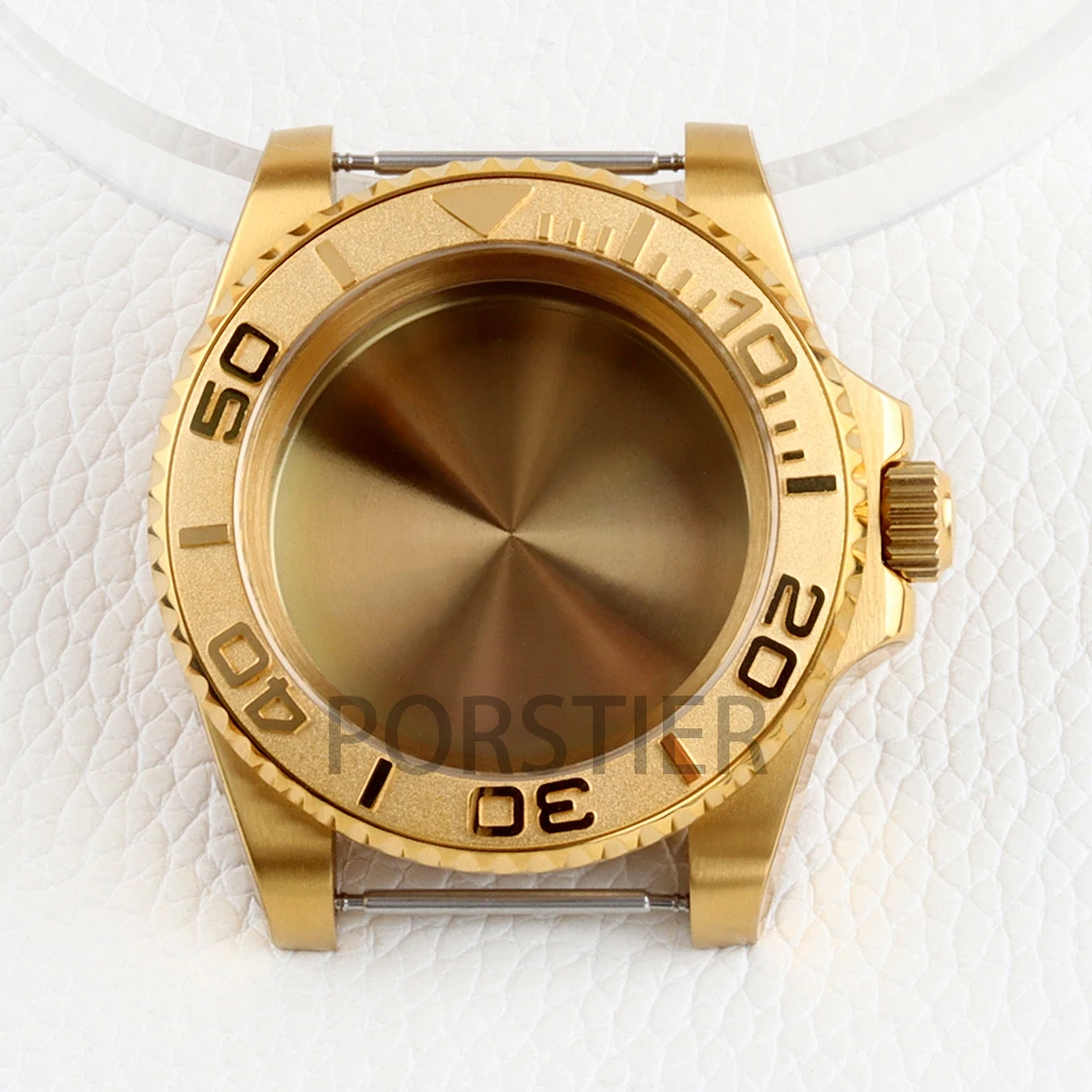 Gold 40mm NH35 Watch Case Sapphire Glass Waterproof 316L Stainless Steel for GMT Yacht-Master SUB NH34 NH35 NH36 NH38 Movement
