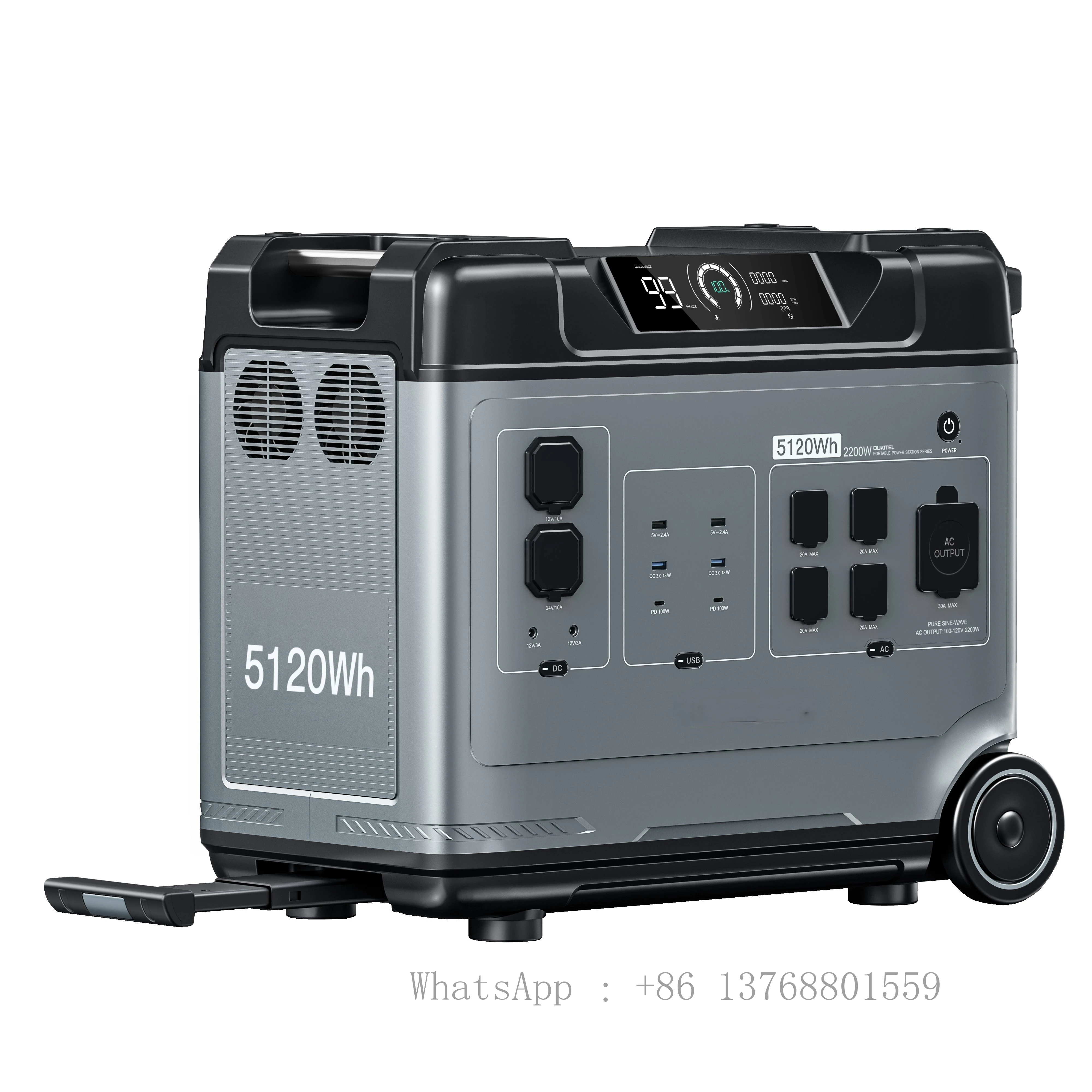 P5000 Solar Generator 5120Wh Batteries Portable Power Station With 2200W Inverter For Australia