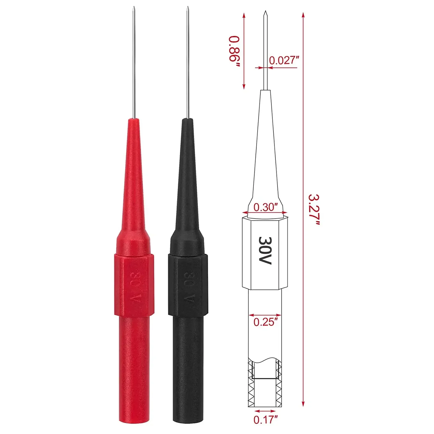 30V Diagnostic Tools Multimeter Test Lead Extention Back Piercing Needle Tip Probes Autotools Automotive Auto Kit Machine