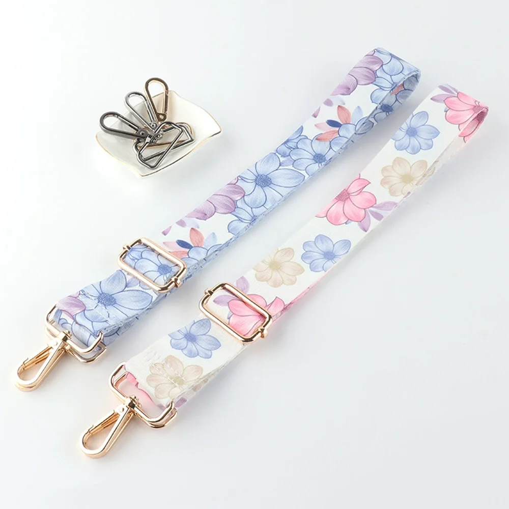 

3.8CM New Adjustable Strap Width Women's Crossbody With Colourful Stripe Pattern Diy Thickened Fashion Nylon Bag Carrying Strap